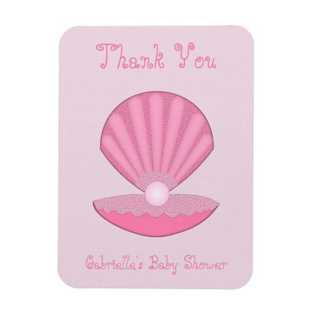 Ímã Garrafa de ostras rosa e Chá de fraldas de pérolas (Vertical)