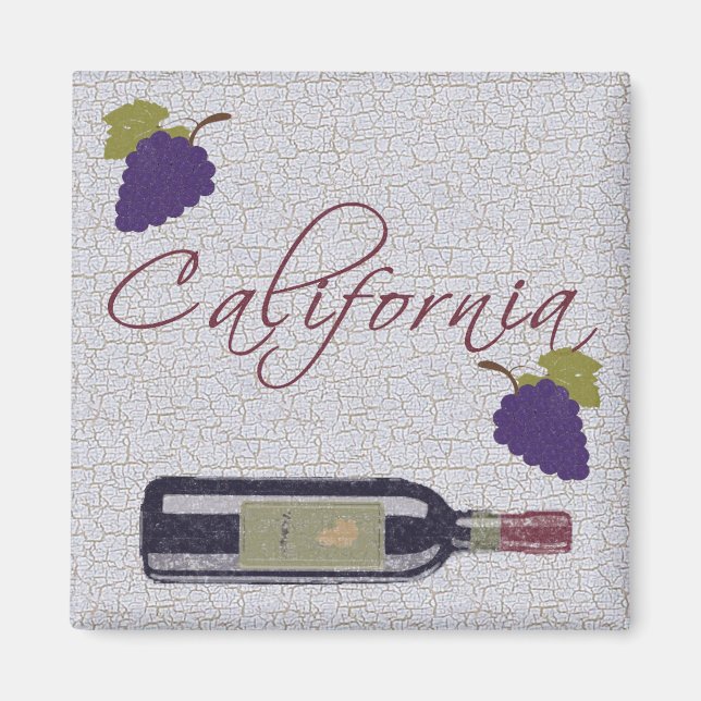 Imã Garrafa de Vinho Vintage Califórnia (Frente)