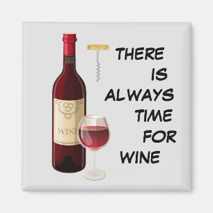 Imã Garrafa e vidro de vinho animado