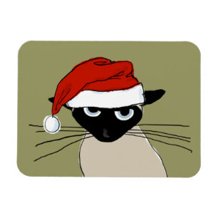 Ímã Garras Siamese do papai noel - gato engraçado do