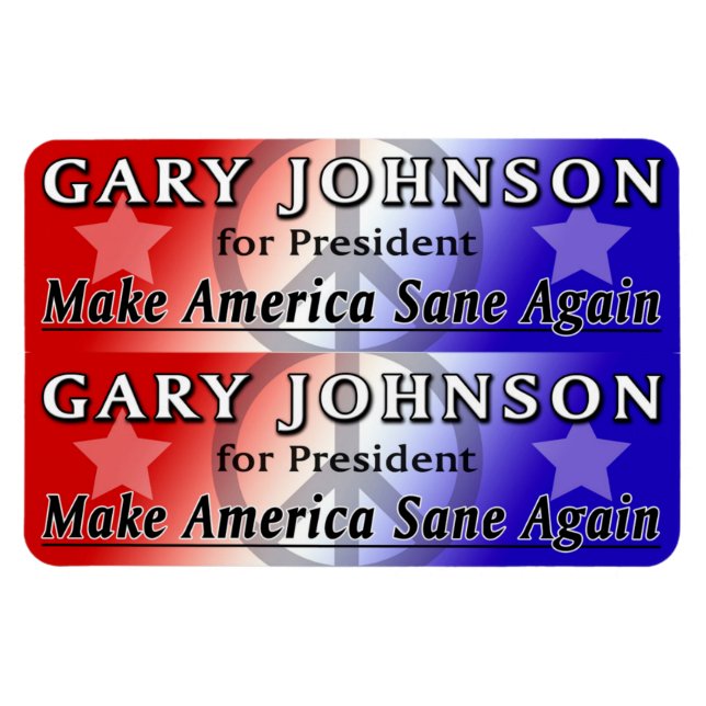 Ímã Gary Johnson para o presidente 2x6 Flexi Magnets (Horizontal)