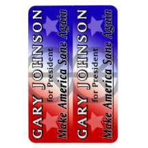 Gary Johnson para o presidente 2x6 Flexi Magnets