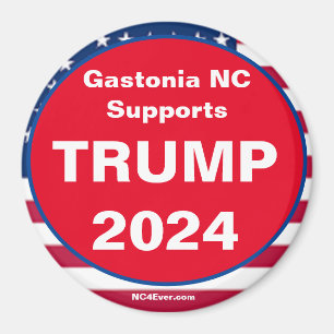 Imã Gastonia NC Suporta o ímã Patriótico TRUMP 2024