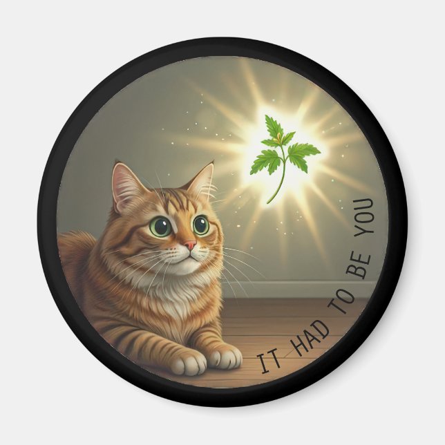 Imã Gata xadrez engraçada erva-de-gato Tinha que ser v (Frente)