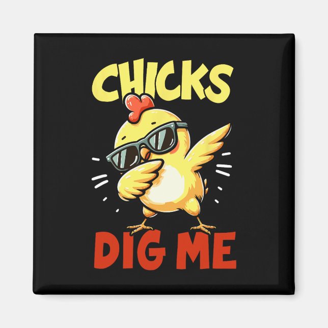 Imã Gatas Me Diguem Páscoa Dabbing Páscoa Garotas Garo (Frente)