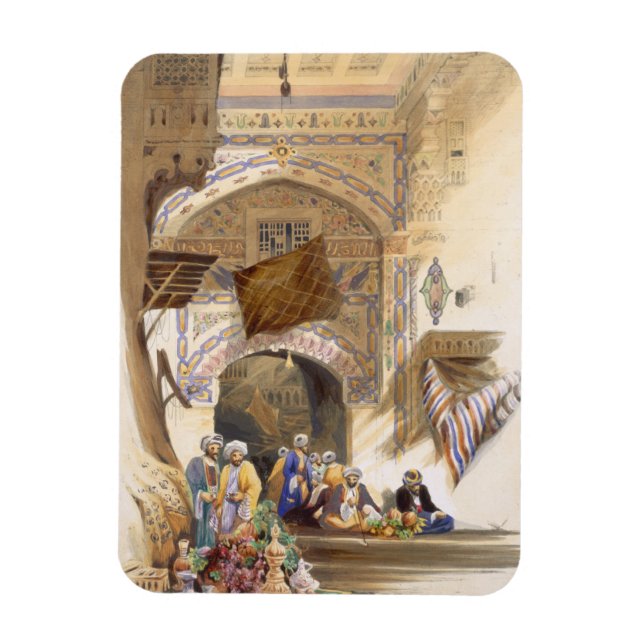 Ímã Gateway de um Bazaar, Grand Cairo, pub. 1846 (lito (Vertical)