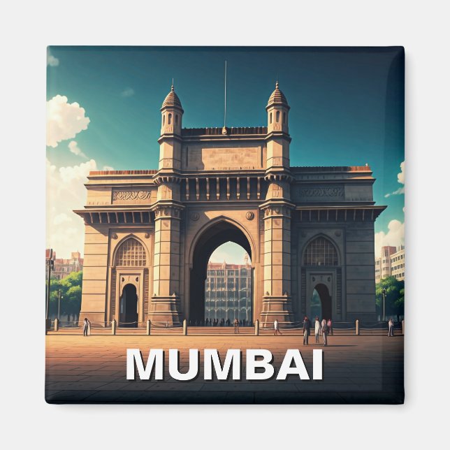 Imã Gateway Mumbai da Índia Viagem Souvenir (Frente)