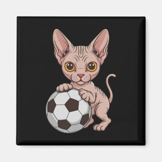 Imã Gatinha de Futebol Fofo Sphynx Apenas Garota que A
