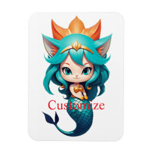 Ímã Gatinha Fofa Sereia Thunder_Cove