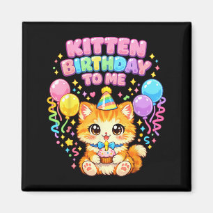 Imã Gatinho Aniversariante Menina Amantes de Gatinhos 