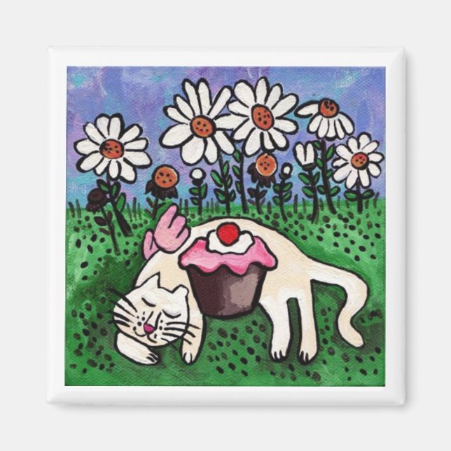 Imã Gatinho anjo com sono (Frente)