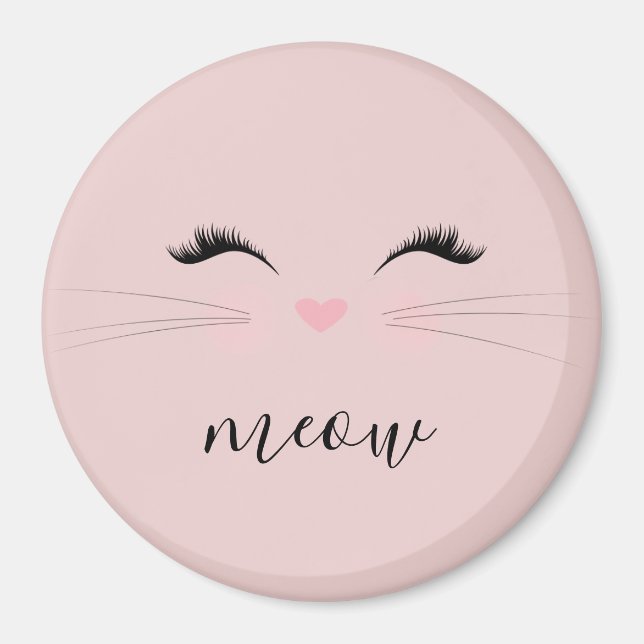 Imã Gatinho Blush PInk Meow Whiskers (Frente)