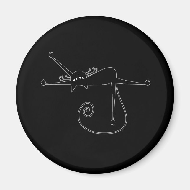 Imã Gatinho branco preto 7 (Frente)