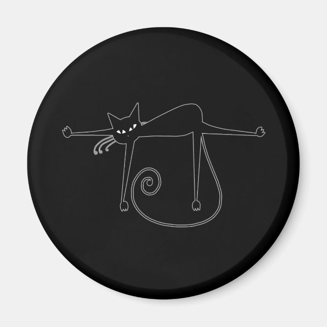 Imã Gatinho branco preto 8 (Frente)