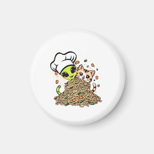 Imã Gatinho Chef Alien Adorável