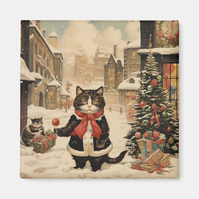 Imã Gatinho de Natal, Dia de Neve (Frente)
