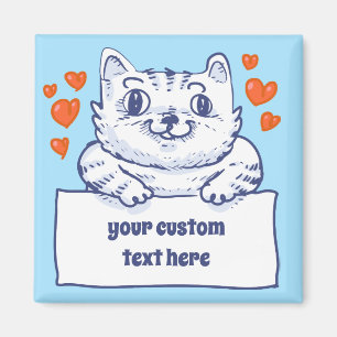 Imã gatinho doce guarda cartografia de banner de vazio