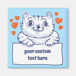 Imã gatinho doce guarda cartografia de banner de vazio