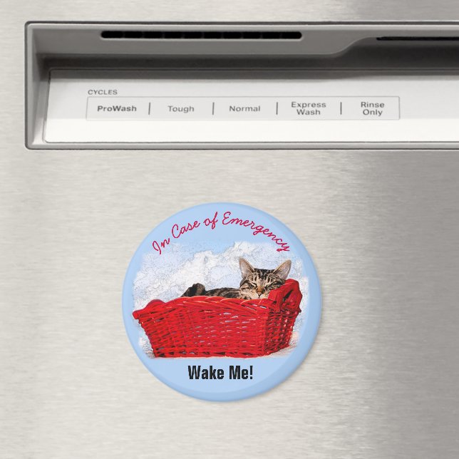 Imã Gatinho Dormindo Bonito Na Foto Personalizada Do C (In Situ (Dishwasher))