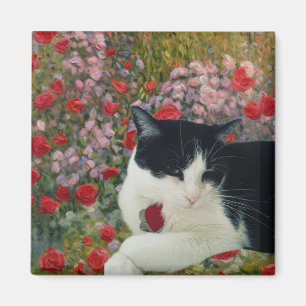 Imã Gatinho em flores