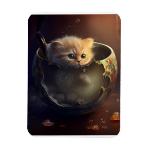 Ímã Gatinho flexível num teacup