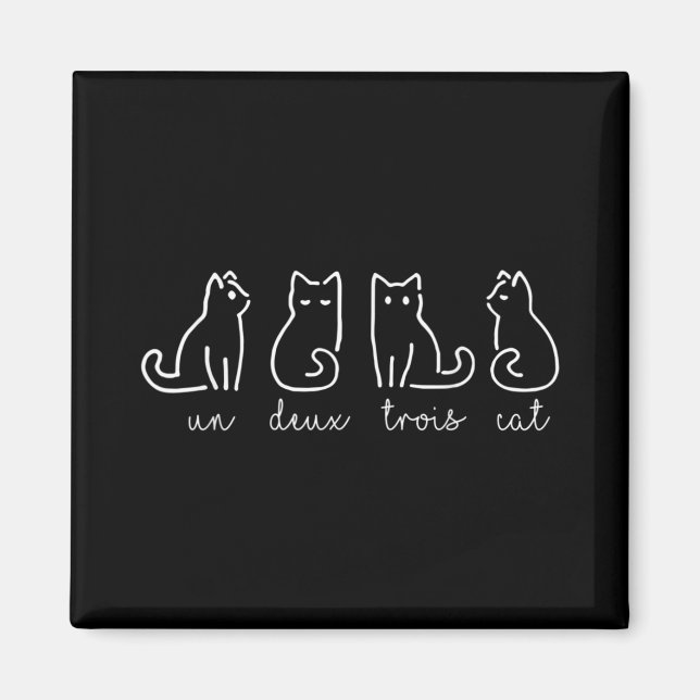 Imã Gatinho francês Abstrato Un Deux Trois Cat (Frente)
