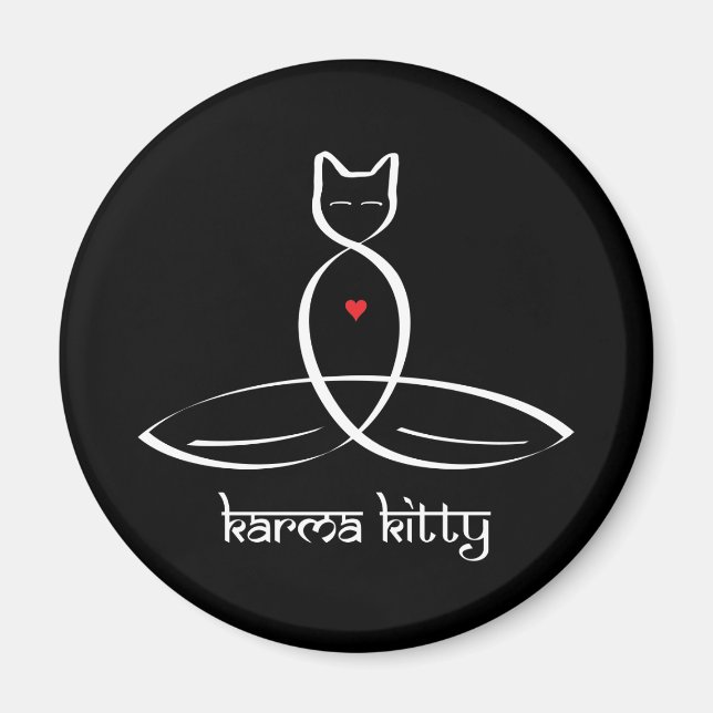 Imã Gatinho Karma - texto no estilo Sânscrito. (Frente)