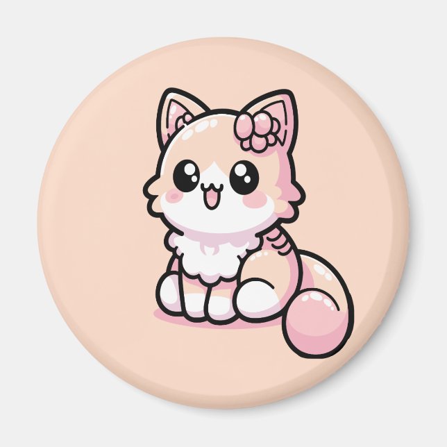 Imã Gatinho Kawaii Adorável (Frente)