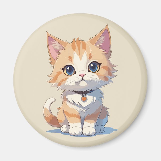 Imã Gatinho Kawaii Cuteness Overload (Frente)