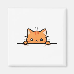 Imã Gatinho Laranja Fofo Espiando Você Gatinho Ruivo C