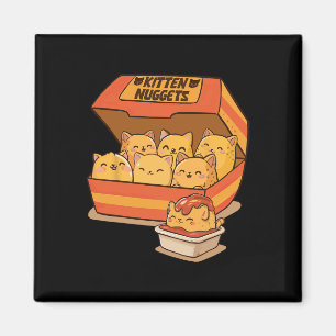 Imã Gatinho Nuggen Comida Bonita Galinha-do-gato-do-ma