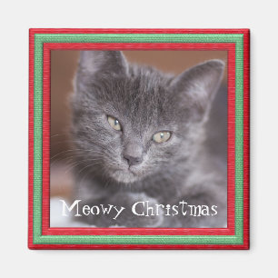 Imã Gatinho personalizável do Quadro de Natal