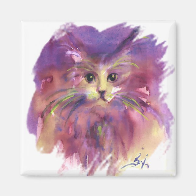 IMÃ GATINHO ROXO, RETRATO DE GATO (Frente)