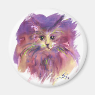 IMÃ GATINHO ROXO, RETRATO DO CAT DO GATINHO