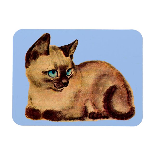 Ímã gatinho siamês adorável (Horizontal)