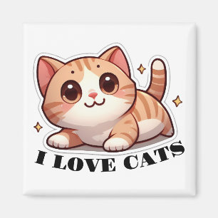 Imã Gatinho Ultracarado Eu Adoro Gatos