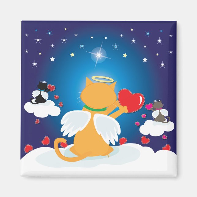 Imã Gatinhos Anjos - Com o Amor do Magneta Celestial (Frente)