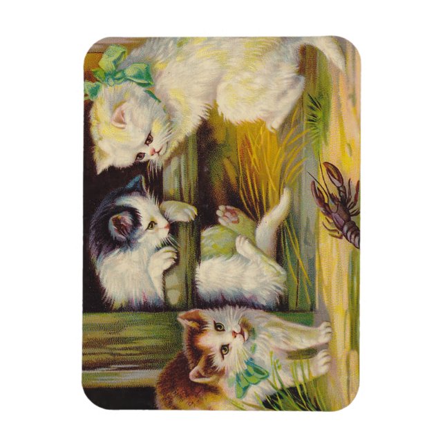 Ímã Gatinhos Antiquados, Gatinhos-Cachorros-De-Cana-Vi (Vertical)