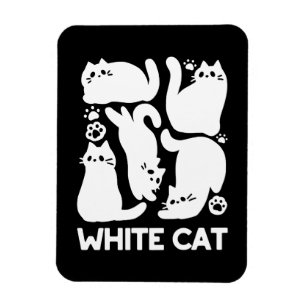 Ímã Gatinhos Brancos Silhuettes - Design de Felinos Co