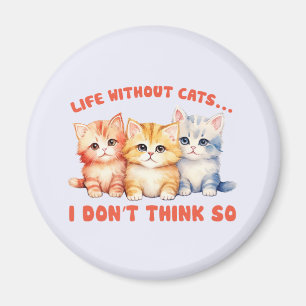 Imã Gatinhos Coloridos Bonitos - Vida Sem Gatos?
