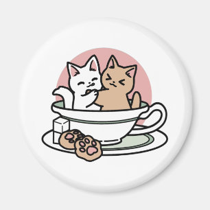 Imã Gatinhos cortantes em uma taça - Adorável Hora do