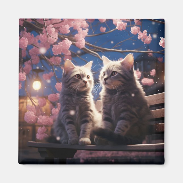 Imã Gatinhos de Blossomo de Cereja primavera Doce (Frente)