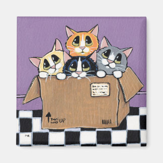 Imã Gatinhos de Encomenda de Correio em uma Pintura de