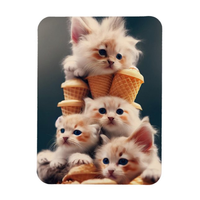 ímã gatinhos e sorvetes (Vertical)