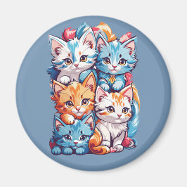 Imã Gatinhos Gelados Kawaii