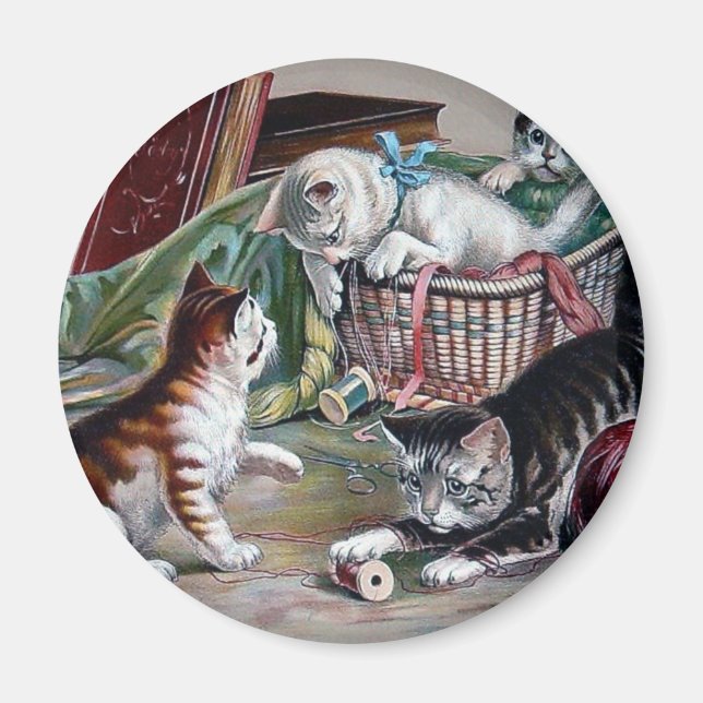 Imã gatinhos malditos que brincam com fios de arte ant (Frente)