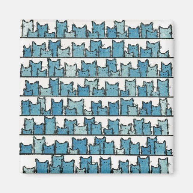 Imã Gatinhos não me fazem um magneto azul (Frente)