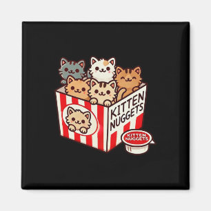 Imã Gatinhos Nuggets Engraçados Comida Pun Gatinho Pin