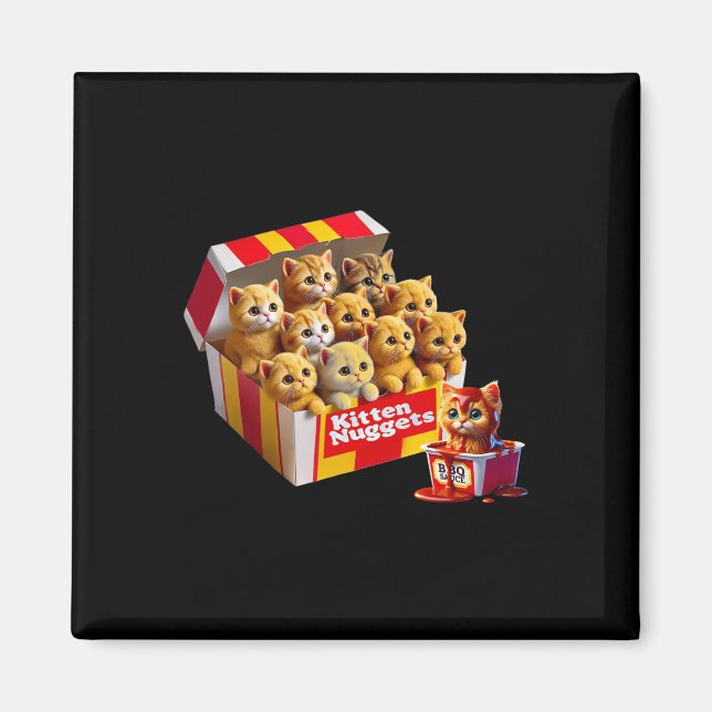 Imã Gatinhos Nuggets Gato Lover Gift Comida Pun Galinh (Frente)