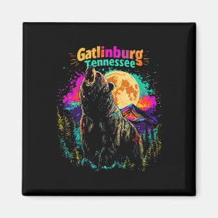 Imã Gatlinburg Colorido Montanhas Tennessee Urso Camin